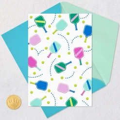 Colorful Pickleball Paddles Blank Card