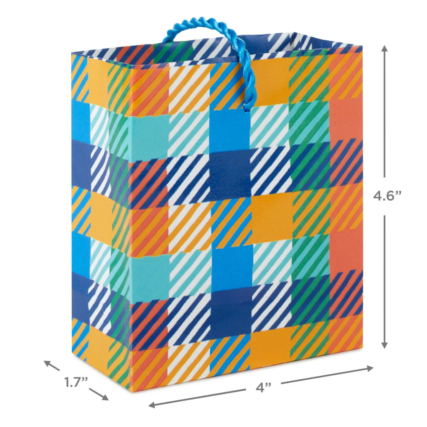 4.6" Colorful Plaid Gift Card Holder Mini Bag