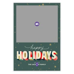 Colorful Shadowed Lettering Flat Holiday Photo Card