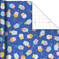 Colorful Smiling Cupcakes Tall Wrapping Paper Roll, 35 sq. ft.
