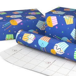 Colorful Smiling Cupcakes Tall Wrapping Paper Roll, 35 sq. ft.