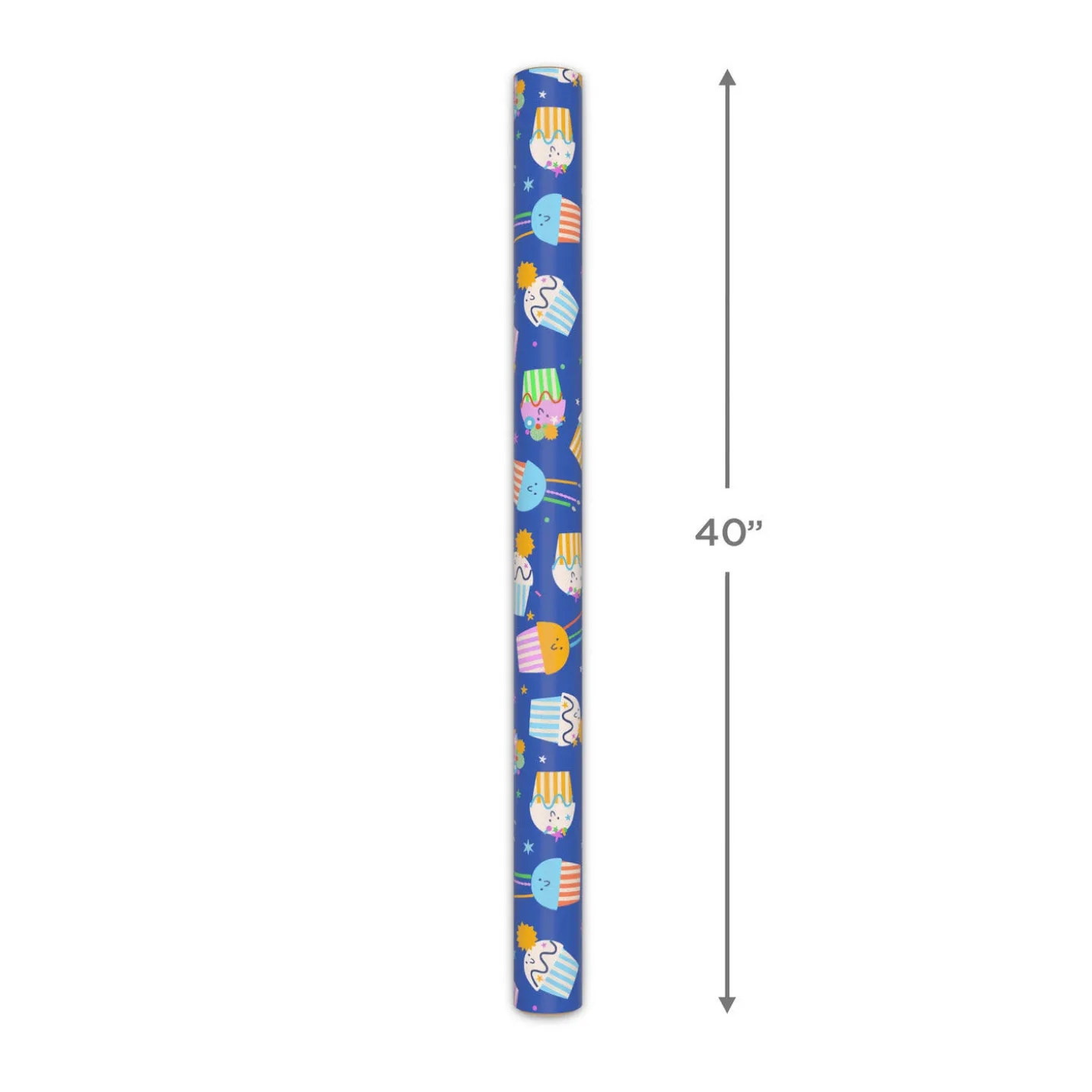 Colorful Smiling Cupcakes Tall Wrapping Paper Roll, 35 sq. ft.