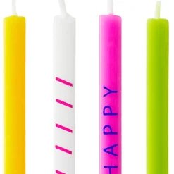 Colorful Square Birthday Candles, Pack of 6