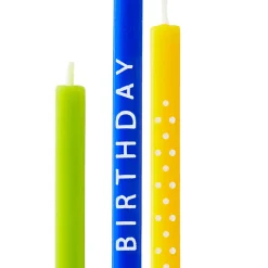 Colorful Square Birthday Candles, Pack of 6