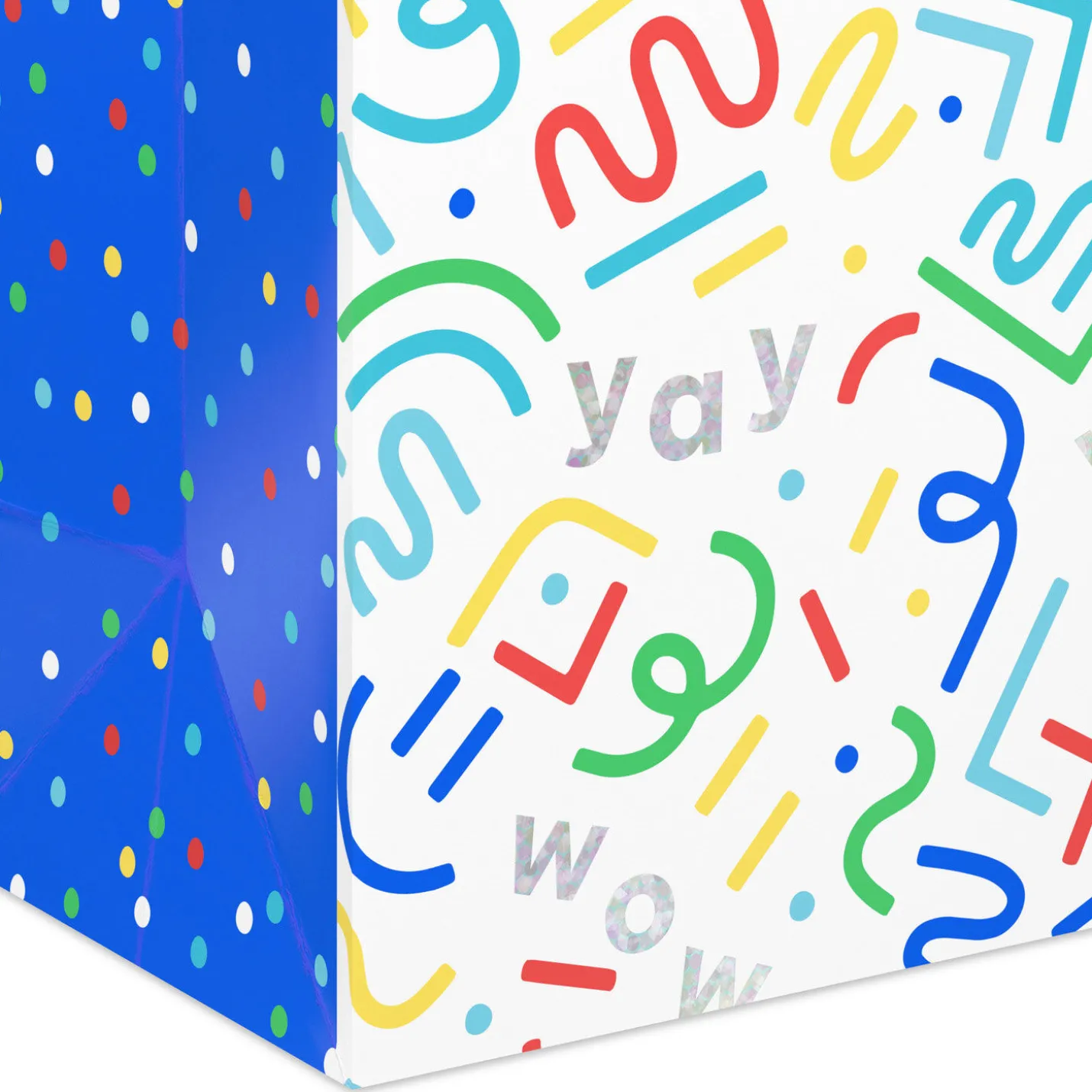 15.5" Colorful Squiggles and Party Vibes Extra-Large Gift Bag