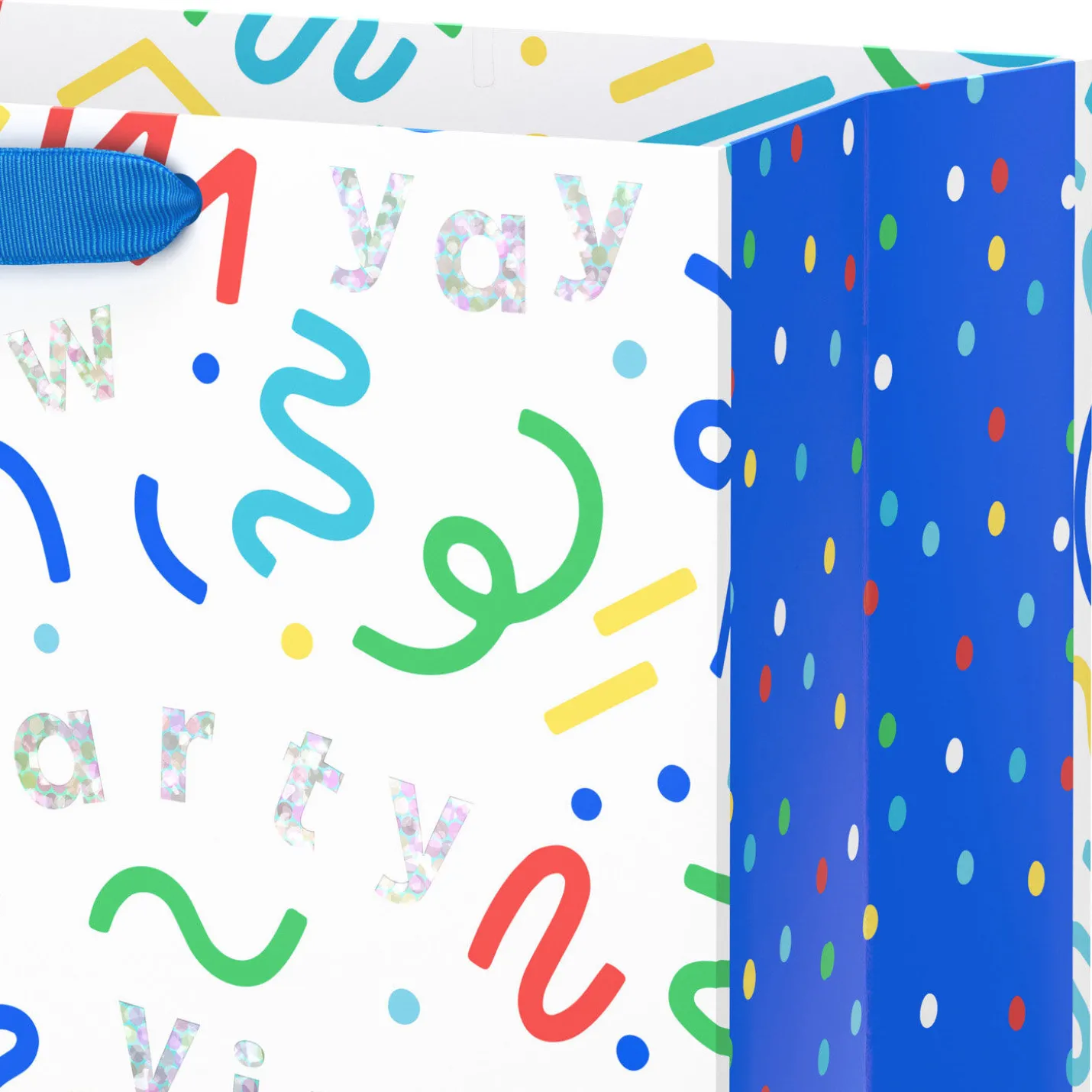 15.5" Colorful Squiggles and Party Vibes Extra-Large Gift Bag