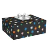 Colorful Stars on Black Wrapping Paper, 20 sq. ft.