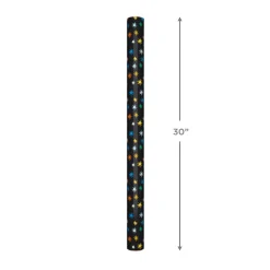 Colorful Stars on Black Wrapping Paper, 20 sq. ft.