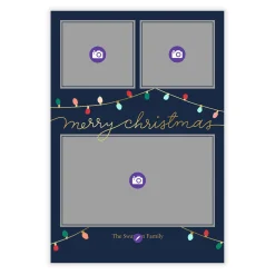 Colorful String Lights Flat Christmas Photo Card
