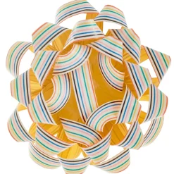 4.6" Colorful Stripes on White Recyclable Gift Bow