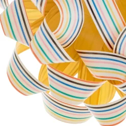 4.6" Colorful Stripes on White Recyclable Gift Bow