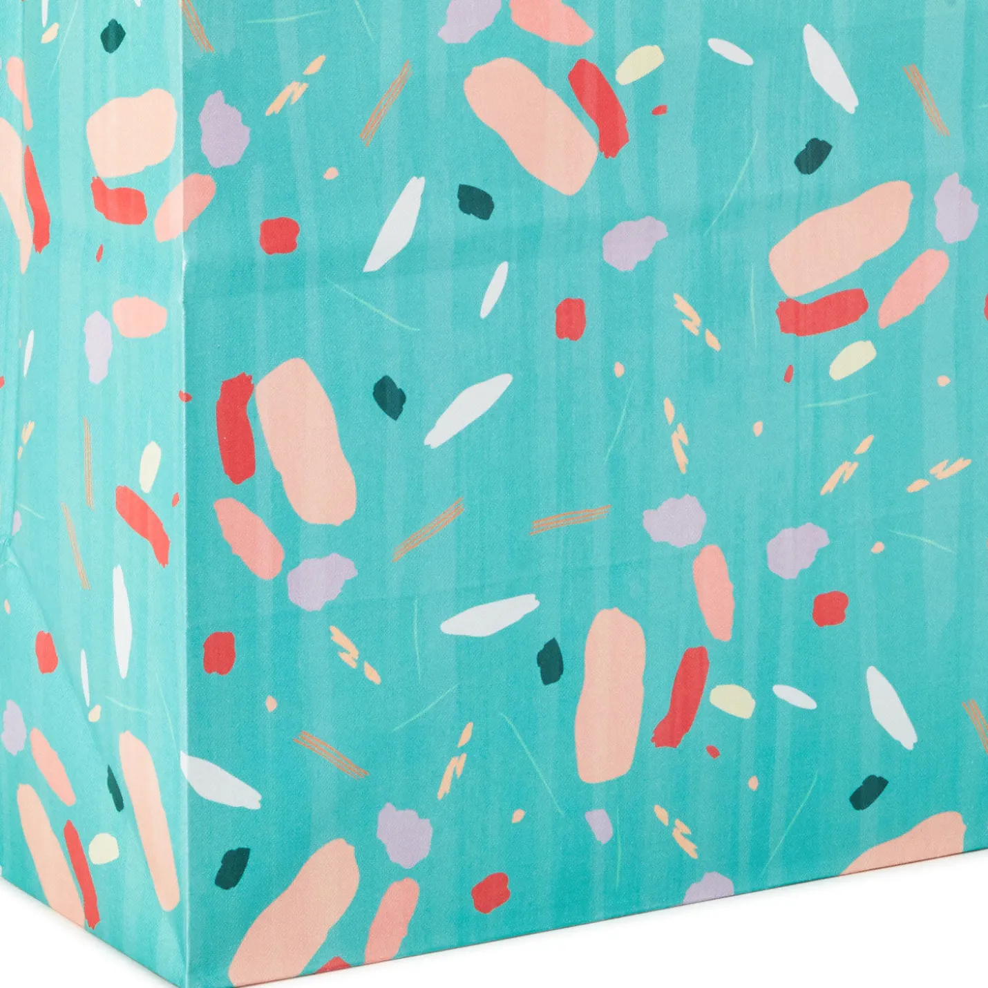 13" Colorful Terrazzo on Mint Large Gift Bag