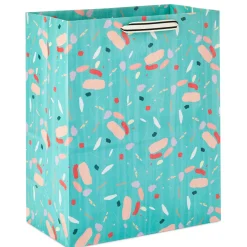 13" Colorful Terrazzo on Mint Large Gift Bag