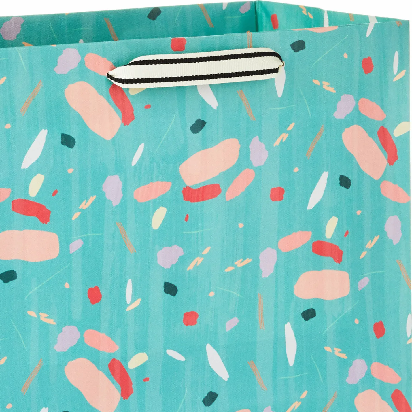 13" Colorful Terrazzo on Mint Large Gift Bag