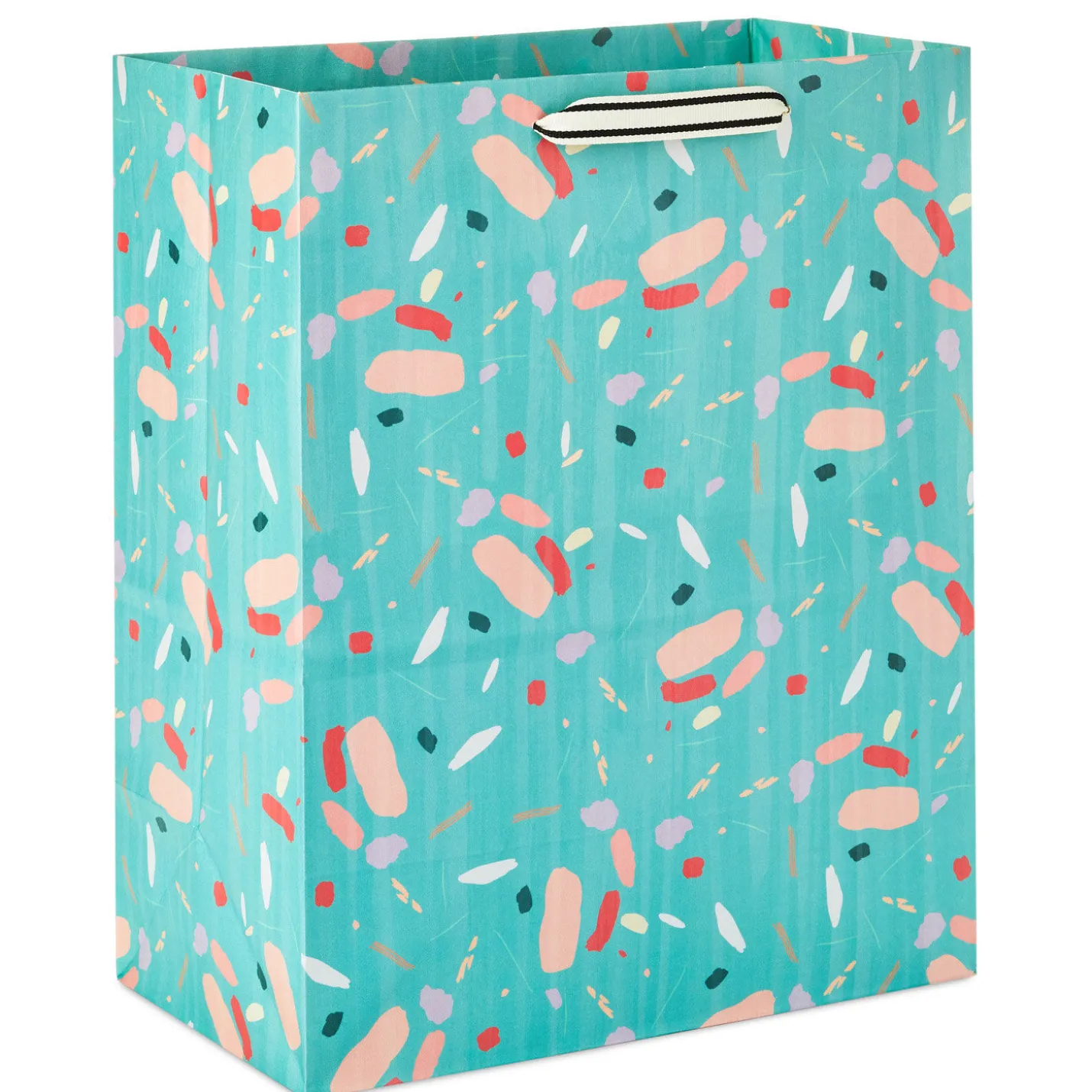 13" Colorful Terrazzo on Mint Large Gift Bag