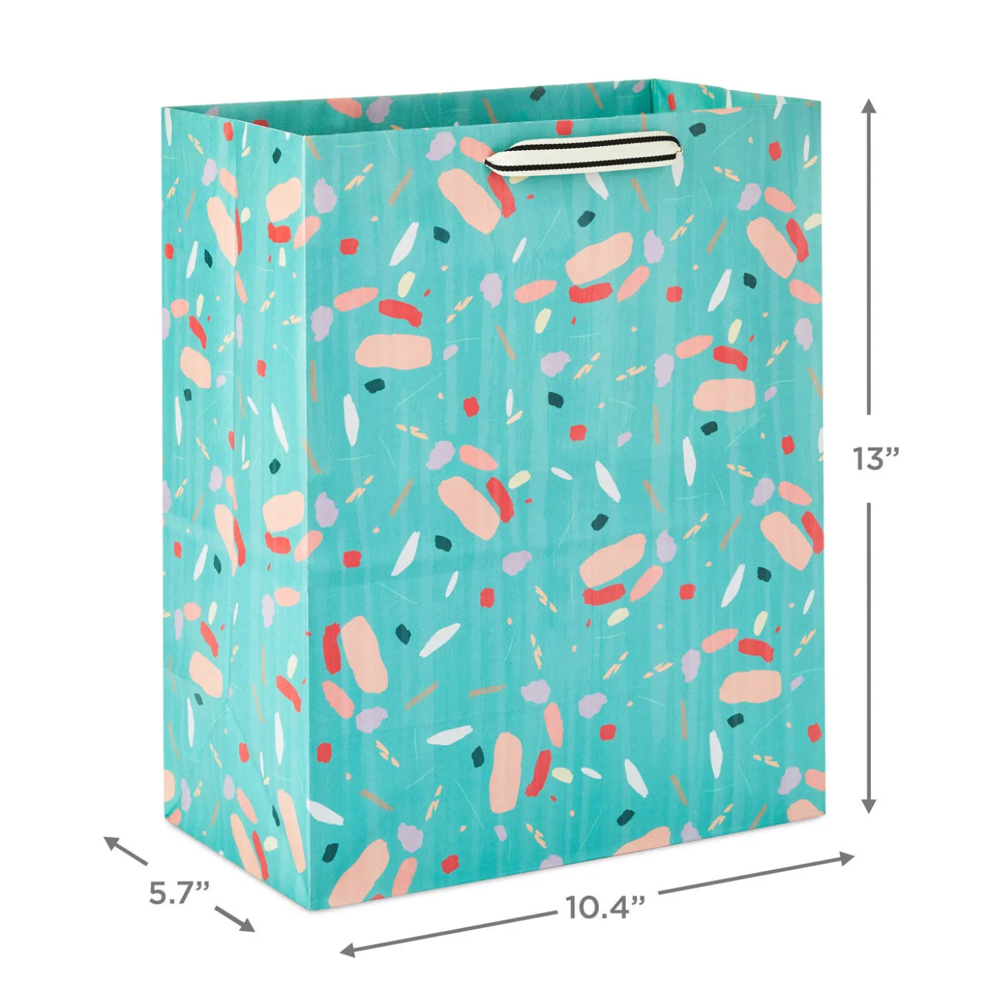 13" Colorful Terrazzo on Mint Large Gift Bag
