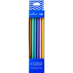 Colorful Triangular Party Candles, Pack of 6