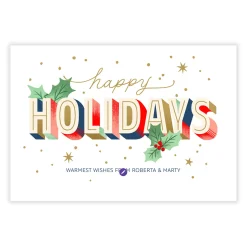 Colorful Vintage Starburst Flat Holiday Photo Card
