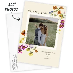 Colorful Wildflowers Wedding Thank-You Card