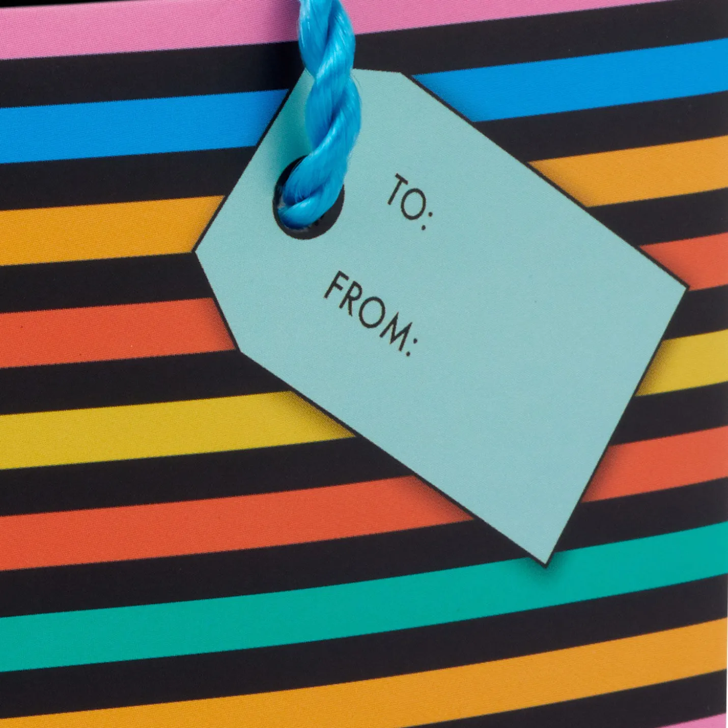 4.6" Colorful Wishes on Black Birthday Gift Card Holder Mini Bag
