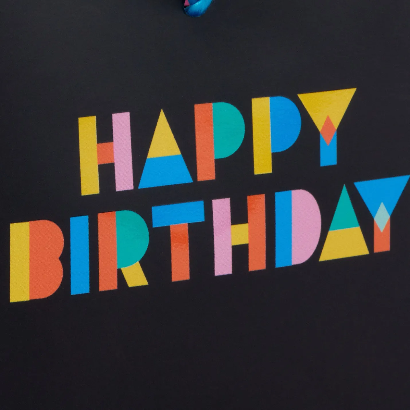 4.6" Colorful Wishes on Black Birthday Gift Card Holder Mini Bag