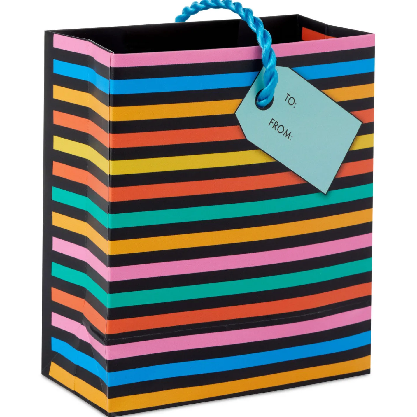 4.6" Colorful Wishes on Black Birthday Gift Card Holder Mini Bag