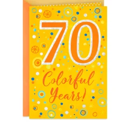 Colorful Years 70th Birthday Card