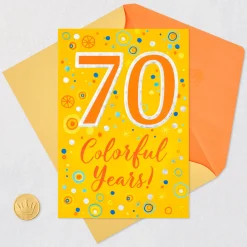 Colorful Years 70th Birthday Card