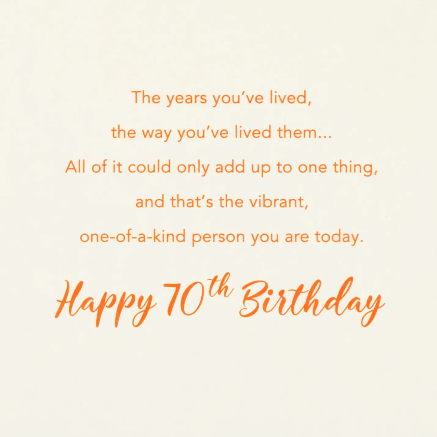 Colorful Years 70th Birthday Card
