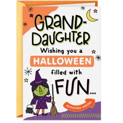 Color the Treats Halloween Card with Activities for Granddaughter