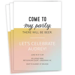 Come to My Party Ombré Invitation