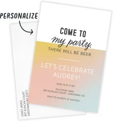 Come to My Party Ombré Invitation