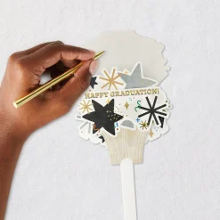 Confetti and Stars Bouquet Paper Craft Pop-Up Graduation Card With Motion