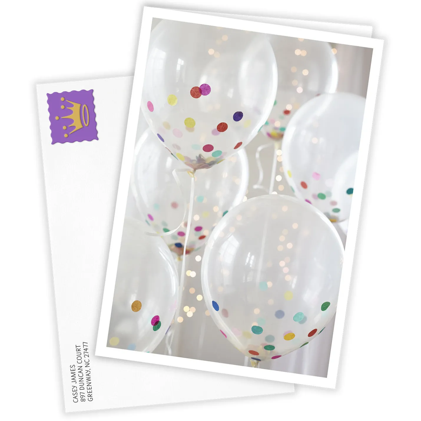 Confetti Balloons Custom Celebration Card