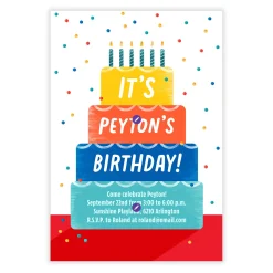 Confetti Cake Flat Birthday Invitation