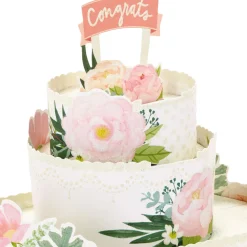 Congrats Three-Tiered Cake 3D Pop-Up Wedding Card