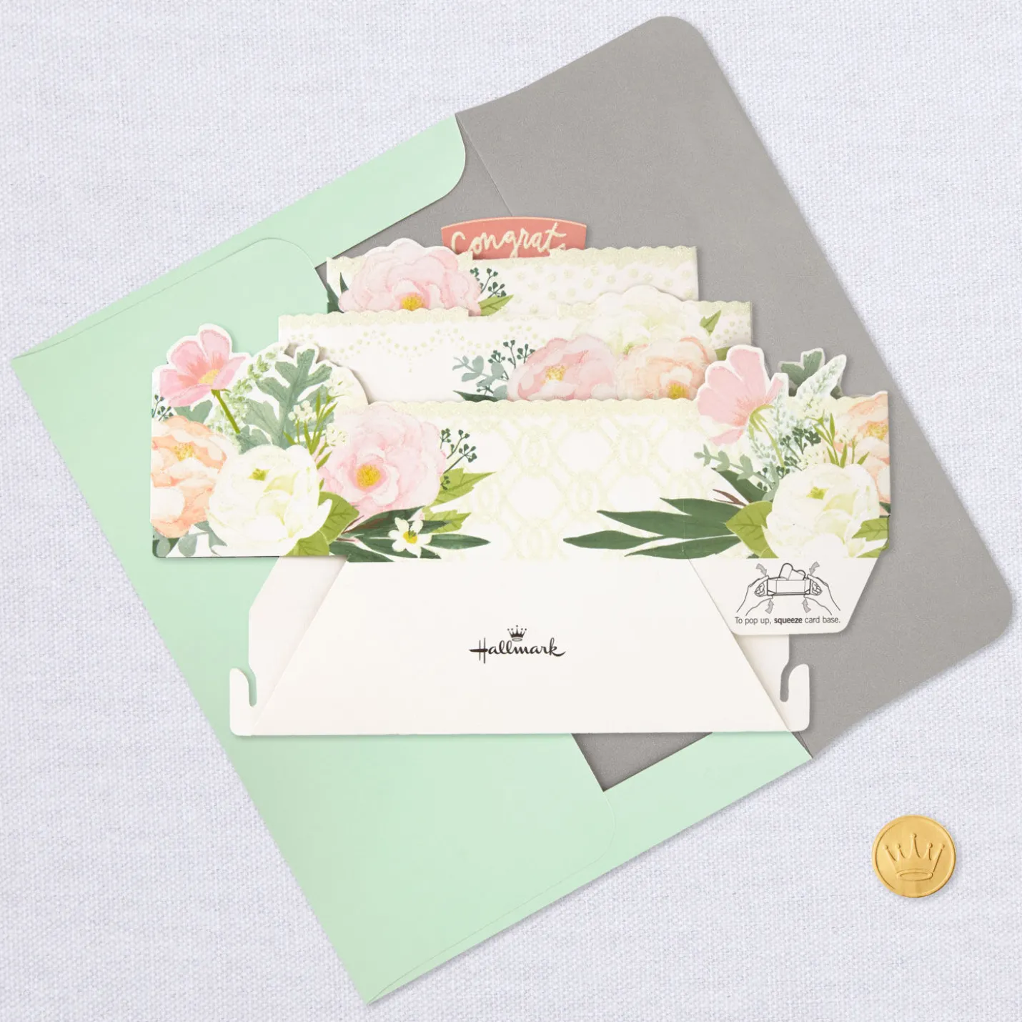 Congrats Three-Tiered Cake 3D Pop-Up Wedding Card
