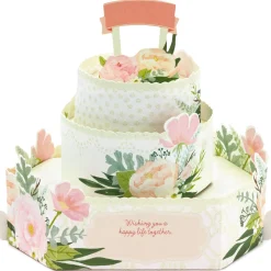 Congrats Three-Tiered Cake 3D Pop-Up Wedding Card