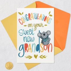 Congratulations on Your Sweet Grandson New Baby Boy Card for Grandparents