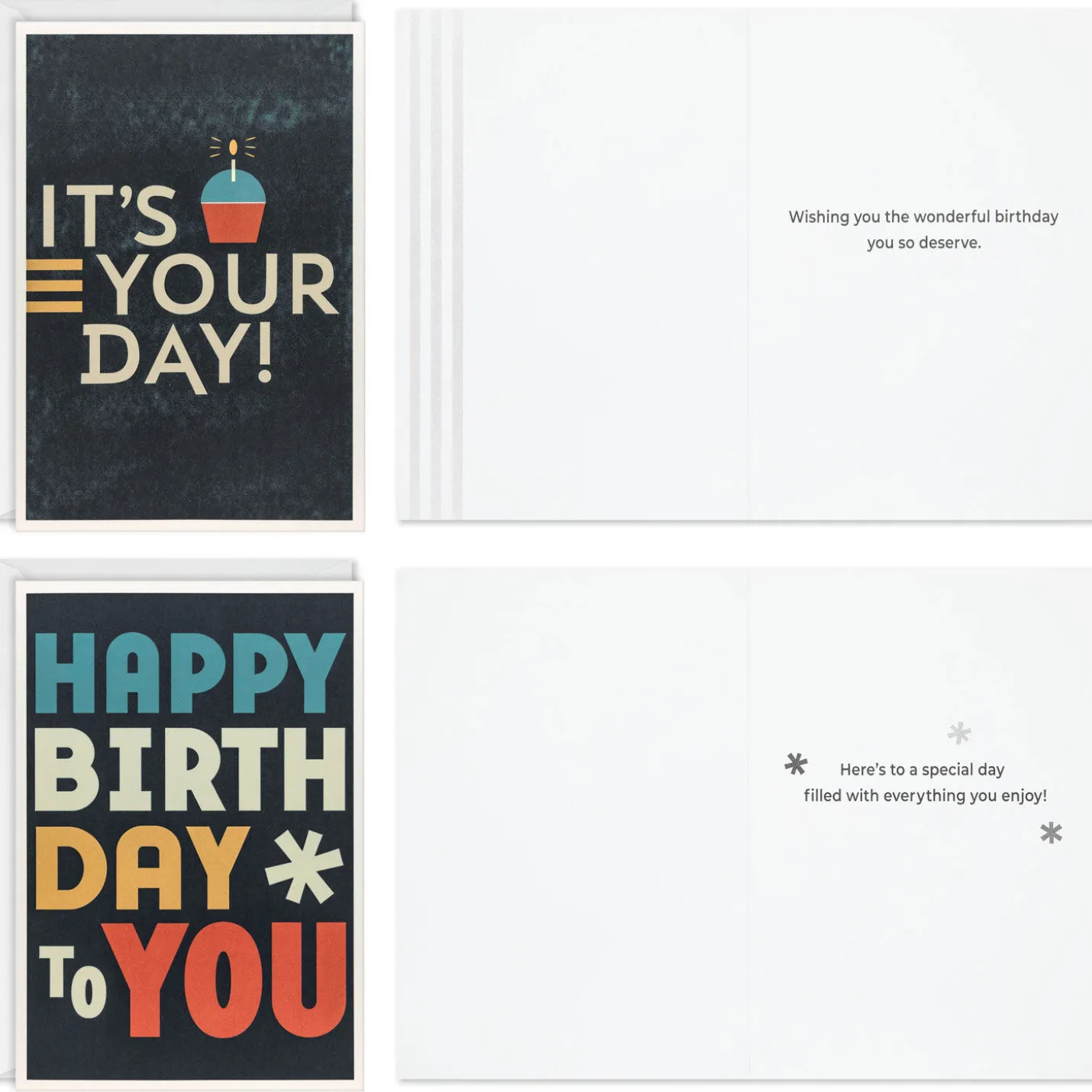 Contemporary Cheer Assorted Birthday Cards, Pack of 12