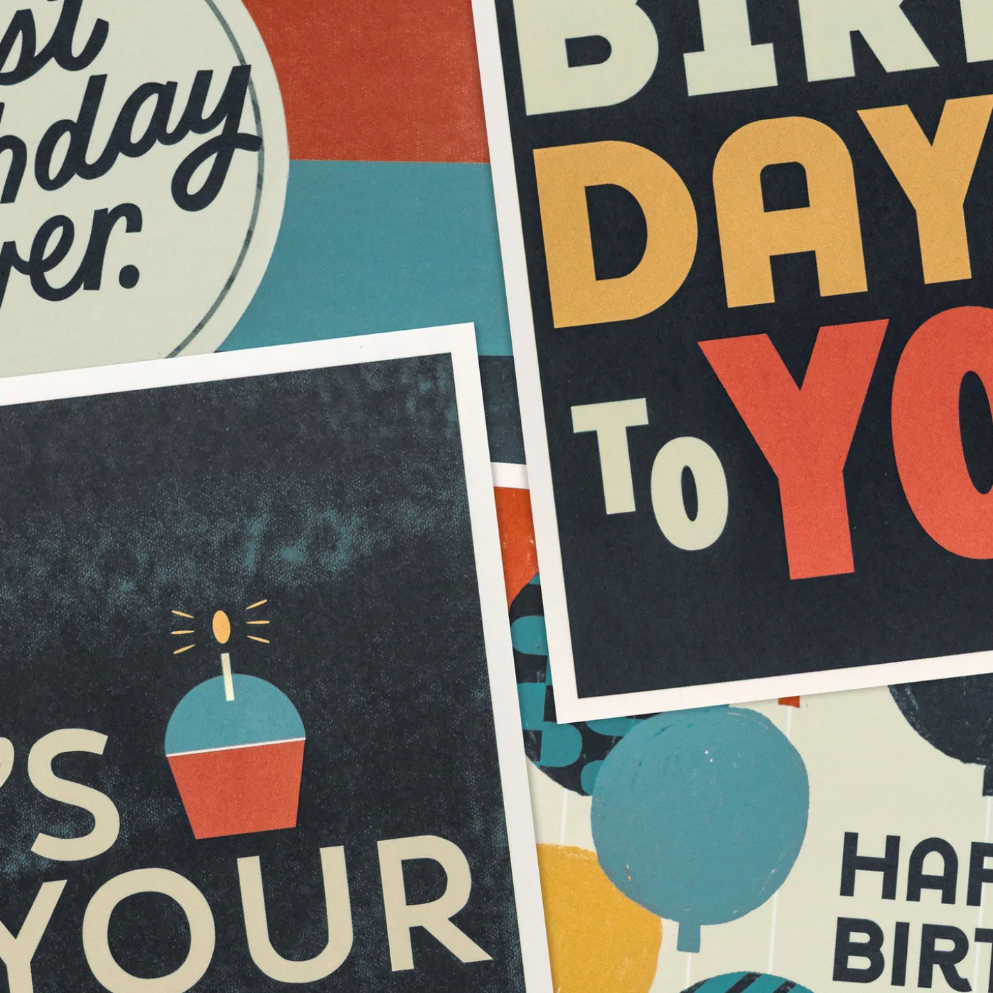 Contemporary Cheer Assorted Birthday Cards, Pack of 12