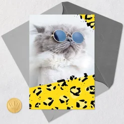 Cool Cat Wearing Sunglasses Blank Card