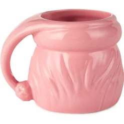 Coral Pink Sculpted Santa Mug, 8 oz.