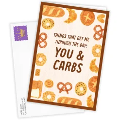 Couldn't Do It Without You and Carbs Funny Custom Friendship Card