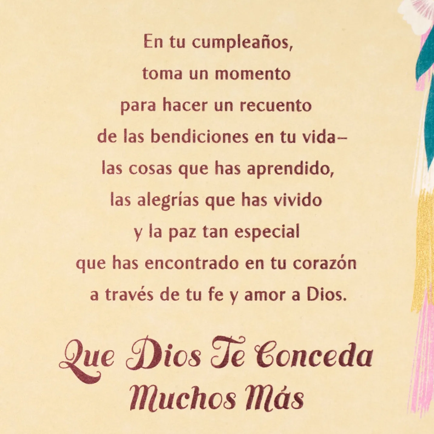 Count Your Blessings Spanish-Language Religious Birthday Card