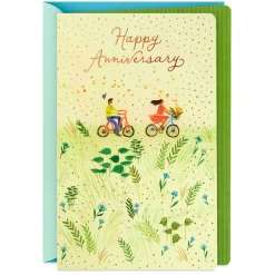 Couple Riding Bikes Anniversary Card