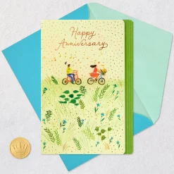 Couple Riding Bikes Anniversary Card