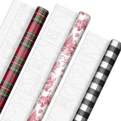 Cozy Christmas 3-Pack Wrapping Paper Assortment, 120 sq. ft.