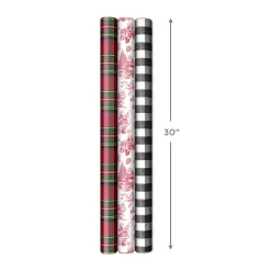 Cozy Christmas 3-Pack Wrapping Paper Assortment, 120 sq. ft.
