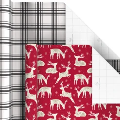 Cozy Patterns 6-Pack Assorted Holiday Wrapping Paper Roll Bundle, 150 sq. ft. total